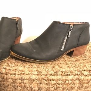 Lucky Brand Black Cowboy Booties 8.5